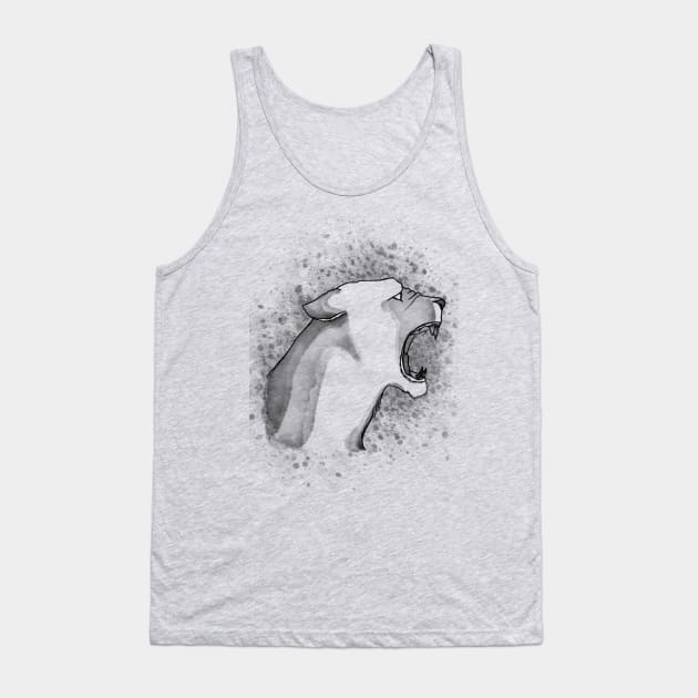 Ferocity in White Tank Top by Christine O'Neil Art